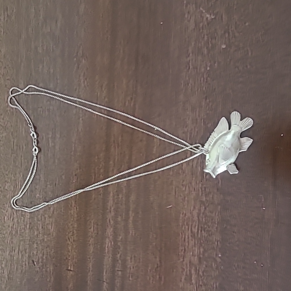 Silver fish necklace